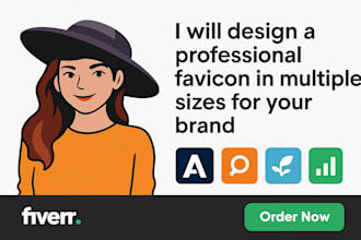 design a modern and  professional favicon for your website or brand