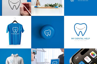 do custom dental logo design clinic, orthodontist, dentist branding