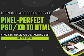 create fully responsive HTML from figma, xd, PDF, image