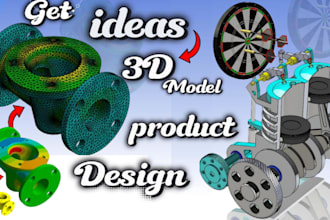 do mechanical product design, 3d cad model design in solidworks, creo