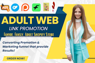 promote fanvue page, adult web promotion, adult toys store, shopify marketing
