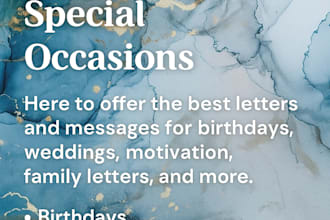 heartfelt,personal letters or messages for special occasions