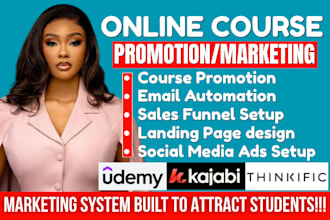 udemy online course promotion thinkific course marketing kajabi sales funnel SEO