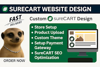 setup surecart 3dcart ecommerce website design redesign list products SEO setup