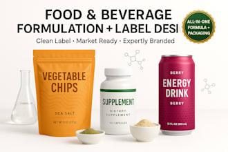 do food formulation and beverage packaging and label design