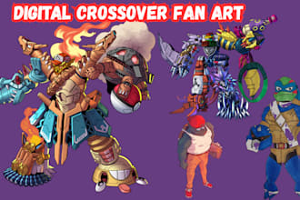draw digital pokemon fakemon, tmnt, monster, yugioh oc fan art crossover fan art