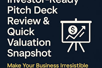 review your pitch deck or provide a quick business valuation