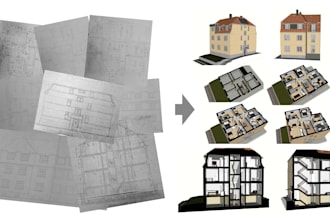 develop your sketches to 3d model using sketchup