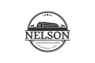 design unique nelson equestrian horse farm logo