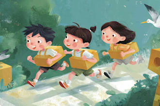 illustrate your children book with midjourney inspired scenes