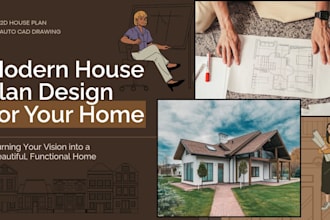create 2d autocad drawings and house plan designs professionally