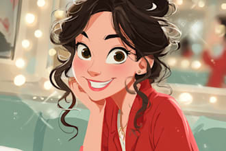 make a cute disney cartoon portrait