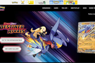 design trading card website pokémon website game card trading card store