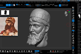 sculpt realistic 3d head, bust, statues, bust model, 3d face model for 3d print