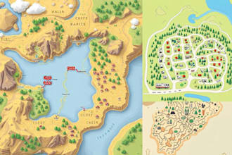 draw vector rv park maps, campground maps, 2d, 3d site map site maps