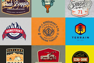 create a hand drawn, retro, badge, hipster vintage logo design