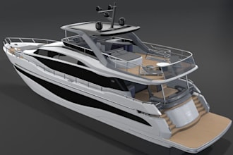 3d yacht model,tugboat,ship,sail,pbr,realistic rendering,interior design,3ds max