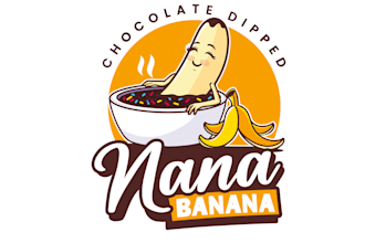 do modern custom fruit, banana logo design