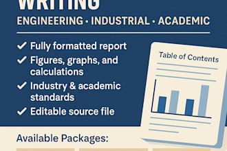 professional technical report writing, engineering, industrial, academic
