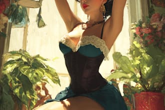 create pin up girl and pin up girl illustration