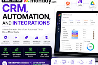setup monday com crm automation integration