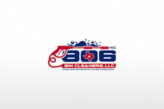 professional bin cleaners llc logo design unique memorable branding