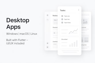 develop a desktop app incluing windows, mac or linus
