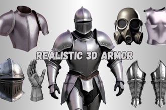 3d print and paint your 3d custom cosplay armor,halloween mask, 3d sword