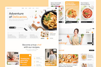 create a automated recipe website, food blogging website, vegan recipe food site