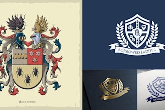 design heraldic family crest coat of arms logo