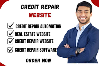 set up credit repair automations and build credit repair website, landing page