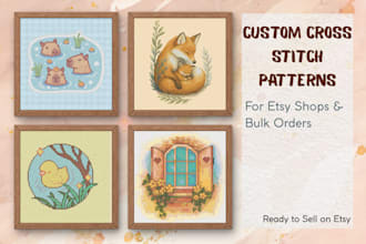 design cross stitch patterns for etsy shops or bulk orders