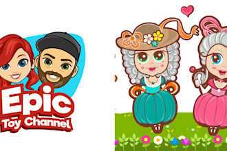 design cute logo for kids, kick, shop, pets, app animals