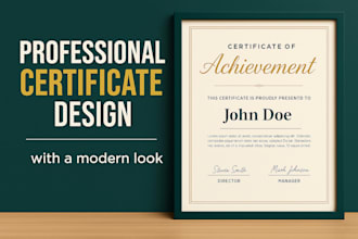 design professional certificate for award or course