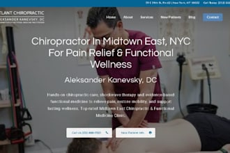 design squarespace chiropractor website clinic website medical service website