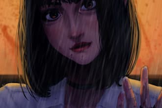draw your oc or character in a semi realistic bust style