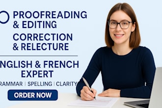 proofread and edit your english and french documents