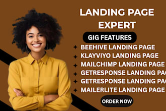 build landing page on mailerlite mailchimp getresponse klayviyo beehive ominisen