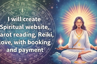 spiritual coach website, chakra healing, reiki, tarot with booking and payment