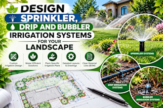 design sprinkler, drip and bubbler irrigation systems for your landscape