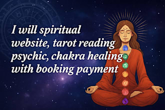 spiritual website, tarot reading, psychic, chakra healing with booking n payment