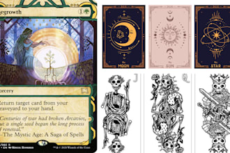 design spiritual, celetial, mystical, tarot or oracle card, sacred art sigils