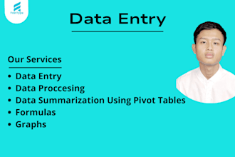 do excel entry, formulas, and graphs