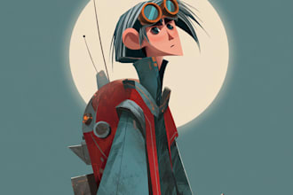 do a sci fi character illustration or sci fi character art