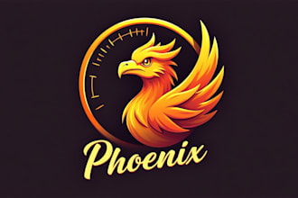 design phoenix bird mascot logo with creative concepts