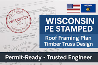 pe stamp truss calc wisconsin roof plan load snow load wind load structural calc