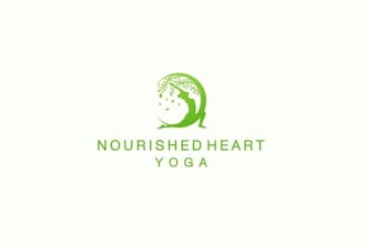 design minimalist nourished heart yoga logo