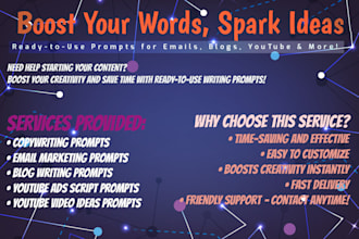 create chatgpt prompts for emails, blogs, ads and more