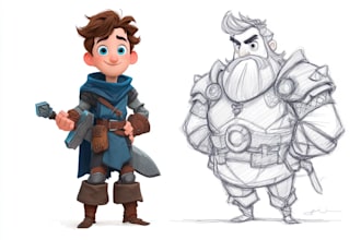 design a 2d cartoon character