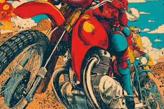design retro vintage illustration retro comic book pop art, retro vintage poster